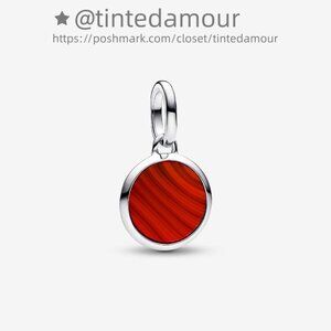 Pandora Red Murano Glass Engravable Mini Medallion Charm|Pendant